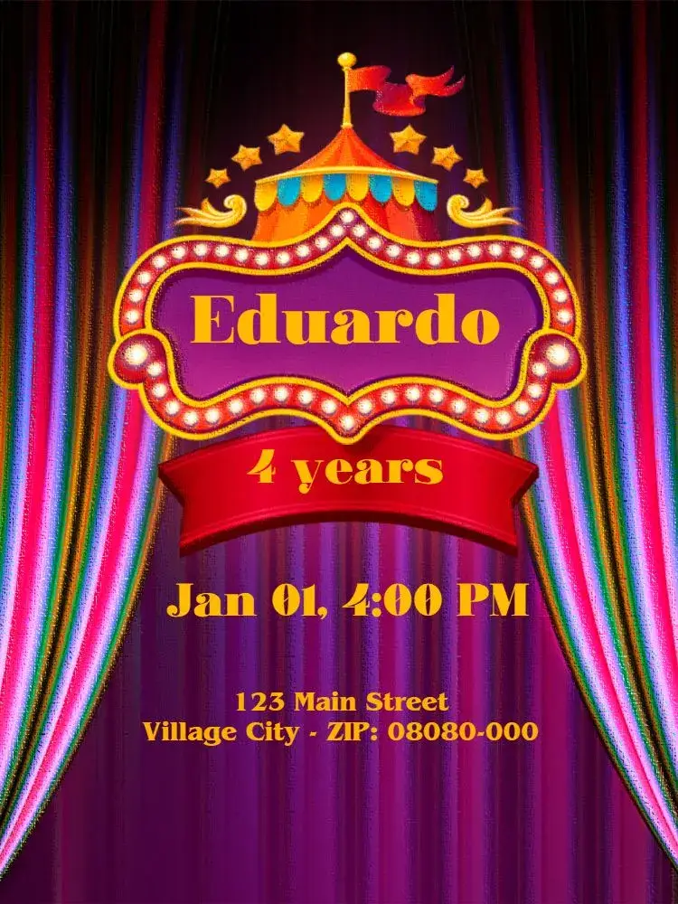 Virtual Kids - Fun Circus invitation
