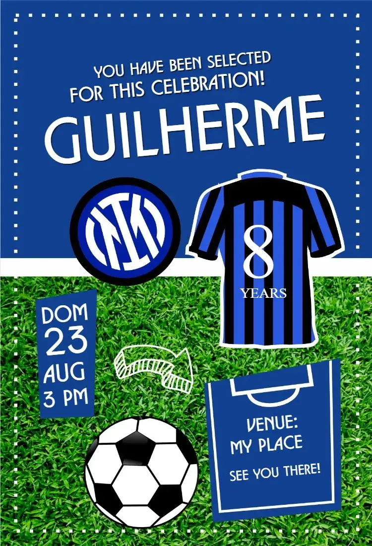 Invite Inter Milan shirt editable and customizable