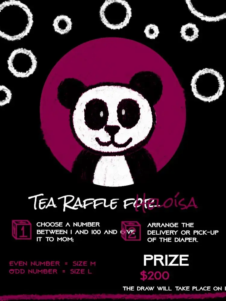 Panda Teddy Bear Tea Raffle invitation