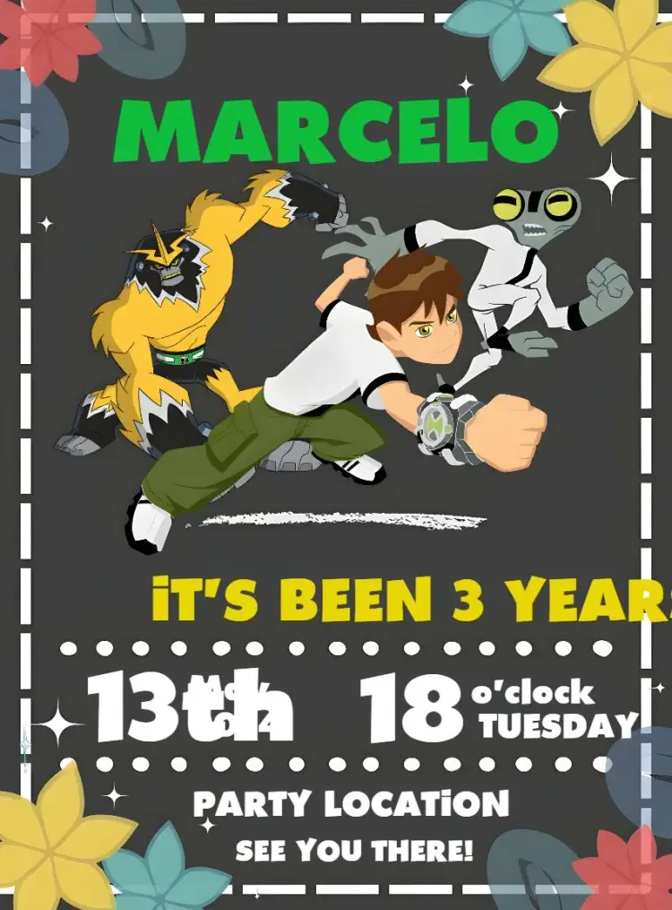 Ben 10 Omnitrix invitation