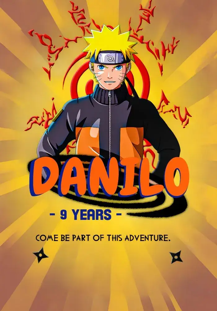 Naruto Narutoshippuden invitation