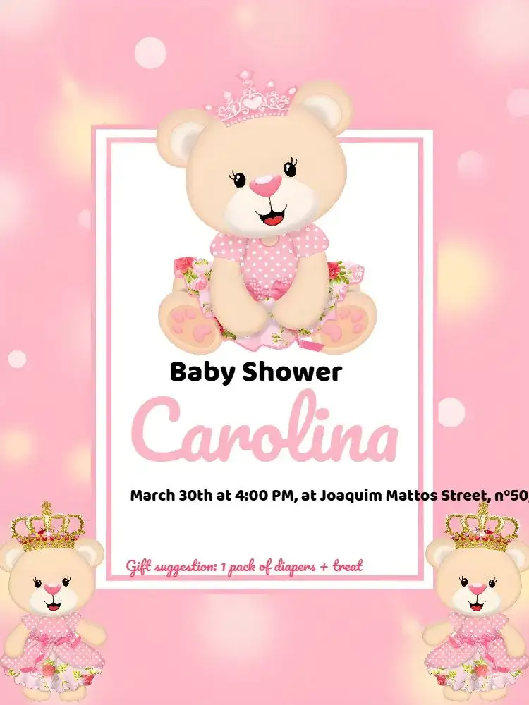 Princess Teddy Bear Baby Shower