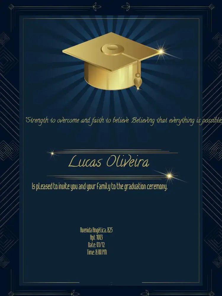 Invite Graduation Whatsapp editable and customizable