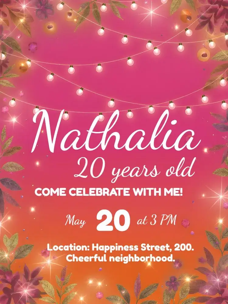 Invite Minimalist Orange Lights editable and customizable