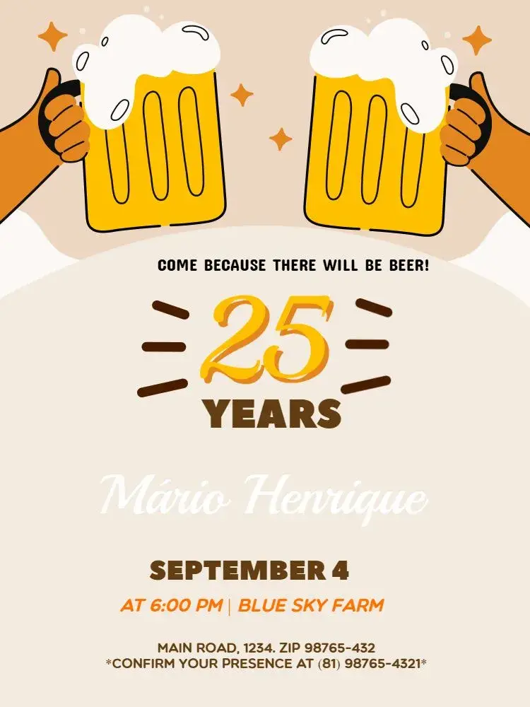 25 Years Celebration invitation