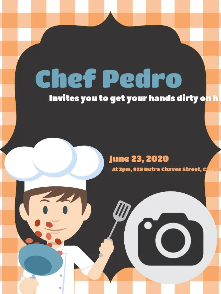White Kitchen Chef invitation