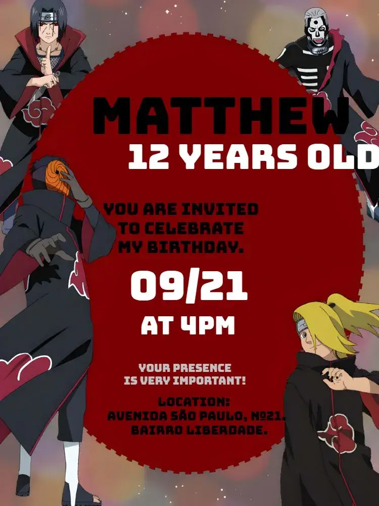 Akatsuki Anime invitation