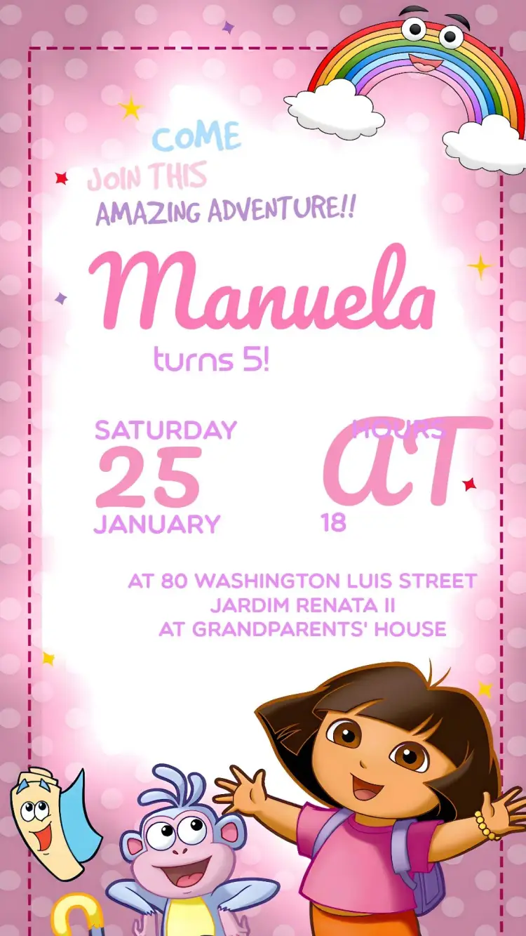 Dora the Explorer Purple invitation