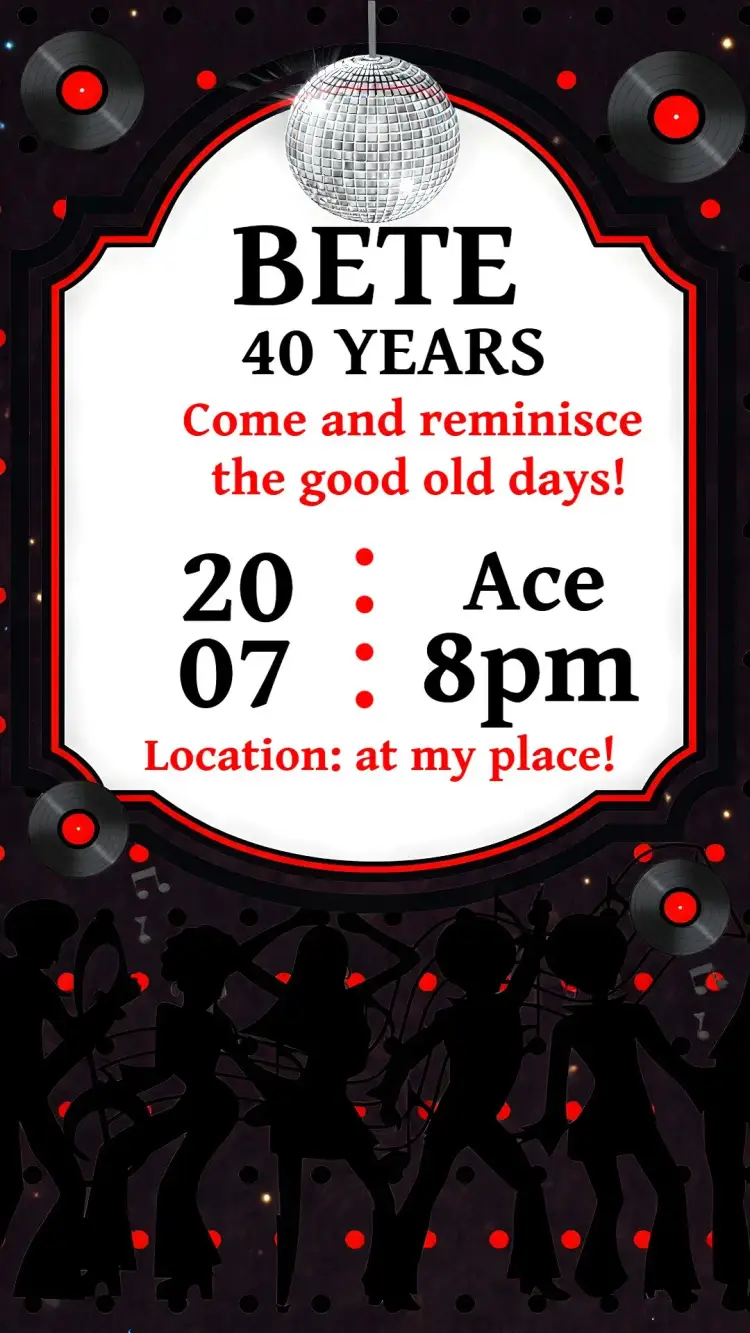 60s Disco Party invitation