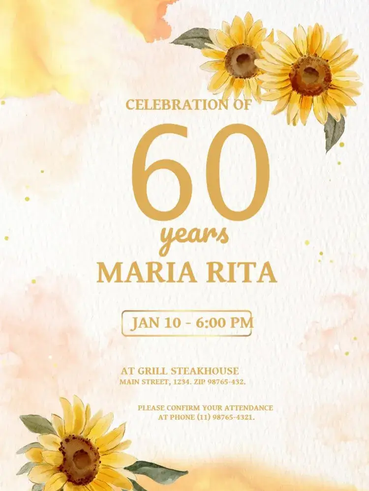 Elegant 60th Birthday Party invitation