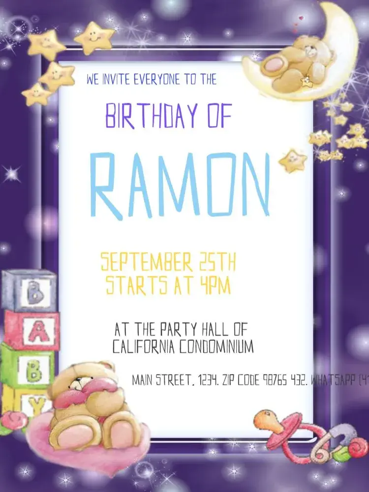 Baby Bear Editable Meeting Invitation