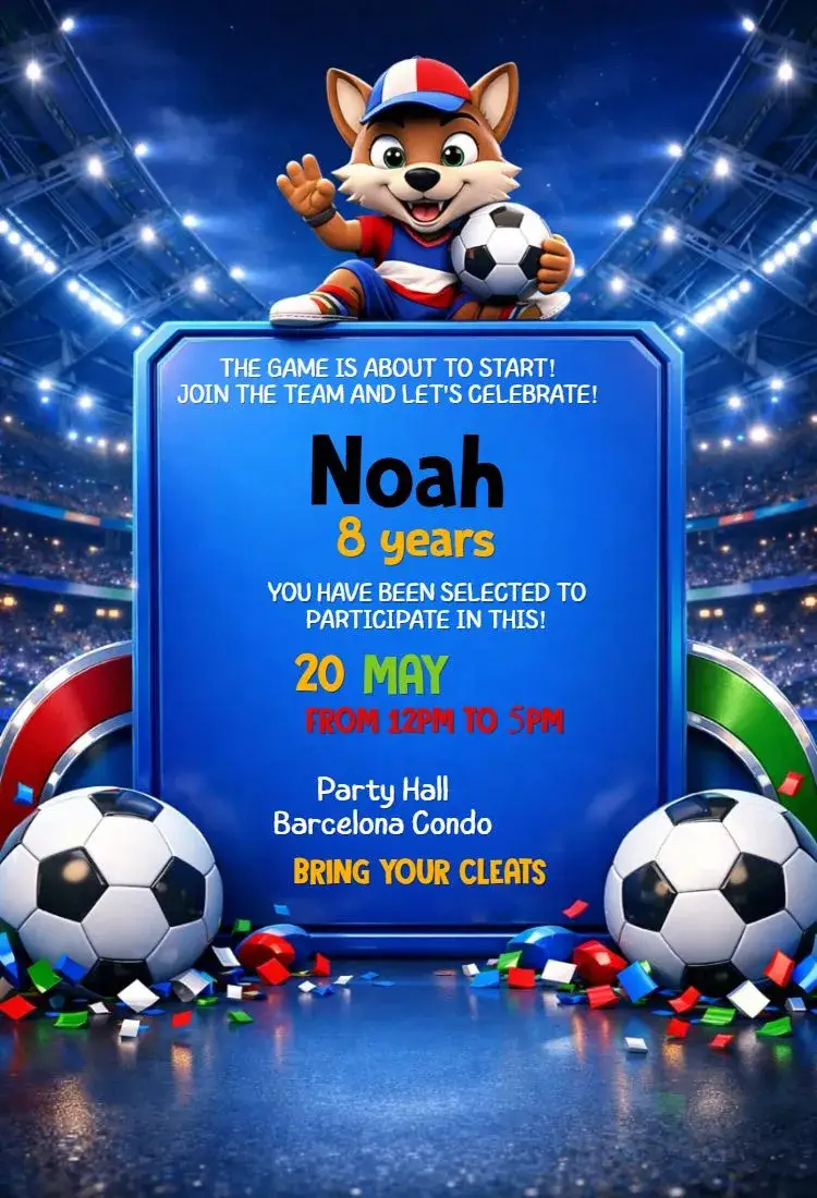 Invite Soccer World Cup editable and customizable