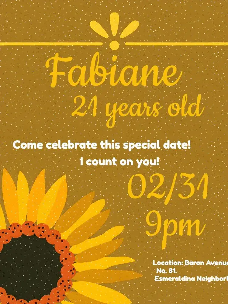 Invite White Sunflower editable and customizable