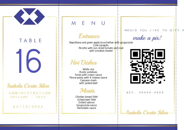 Menu Triangle Administration Graduation Menu invitation