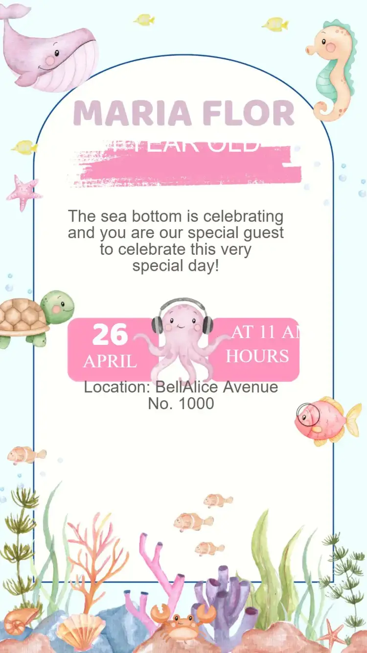 Under the Sea Birthday Invitation