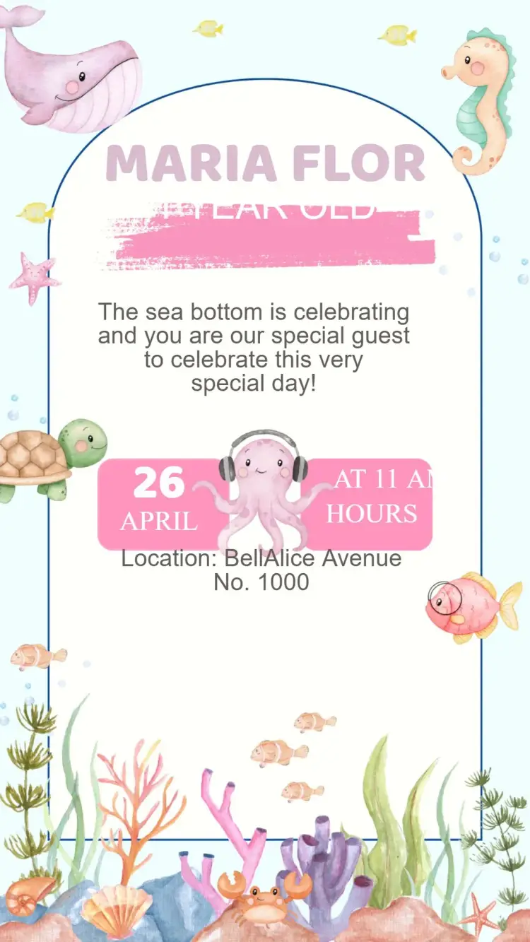 Under the Sea Birthday Invitation