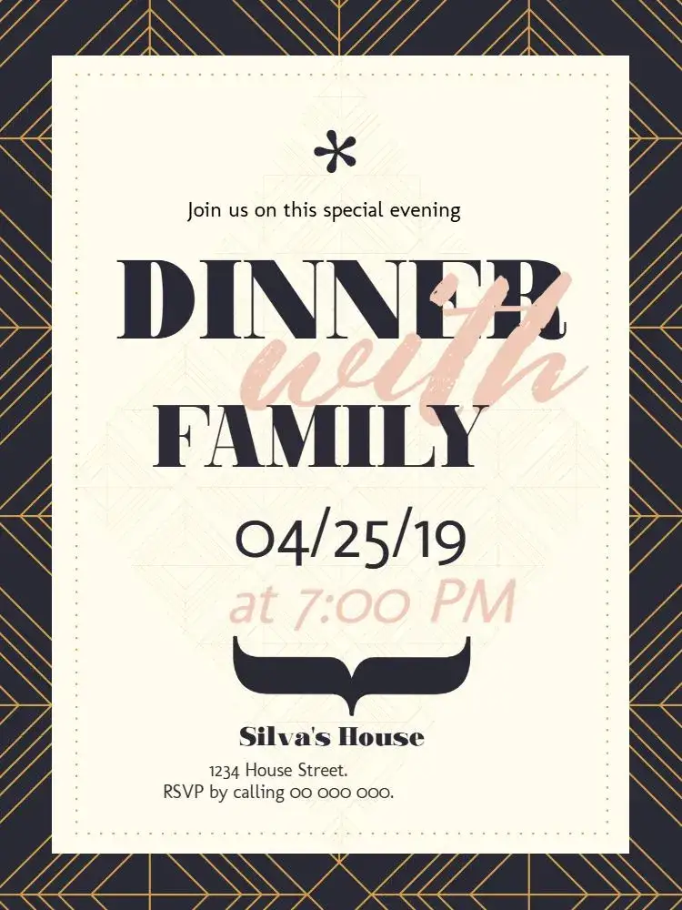 Invitation Whatsapp Dinner – Birthday theme modern, elegant, minimalist, colorful, casual, contemporary