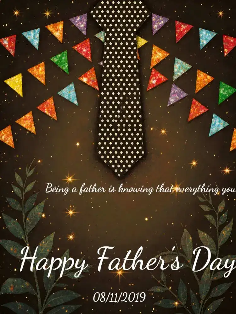 Invitation Father's Day Hero Post – Most searched for theme modern, elegant, family, heroes, heart, blue and gold