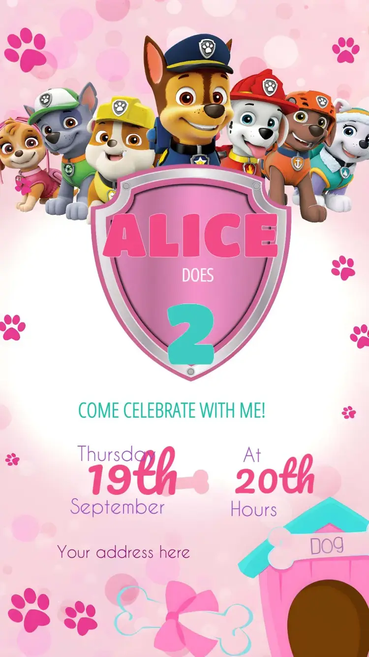 Paw Patrol Baby invitation