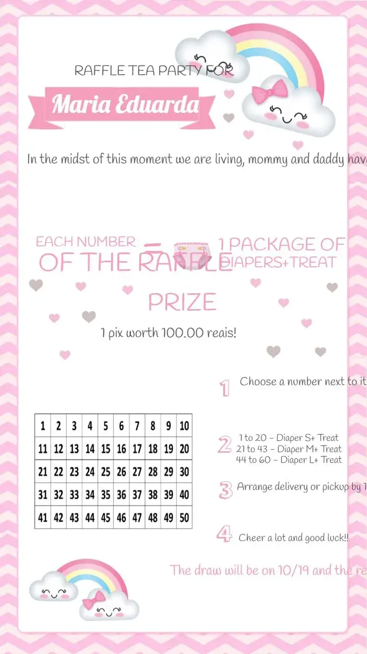 Tea Raffle Rain of Love Tea invitation