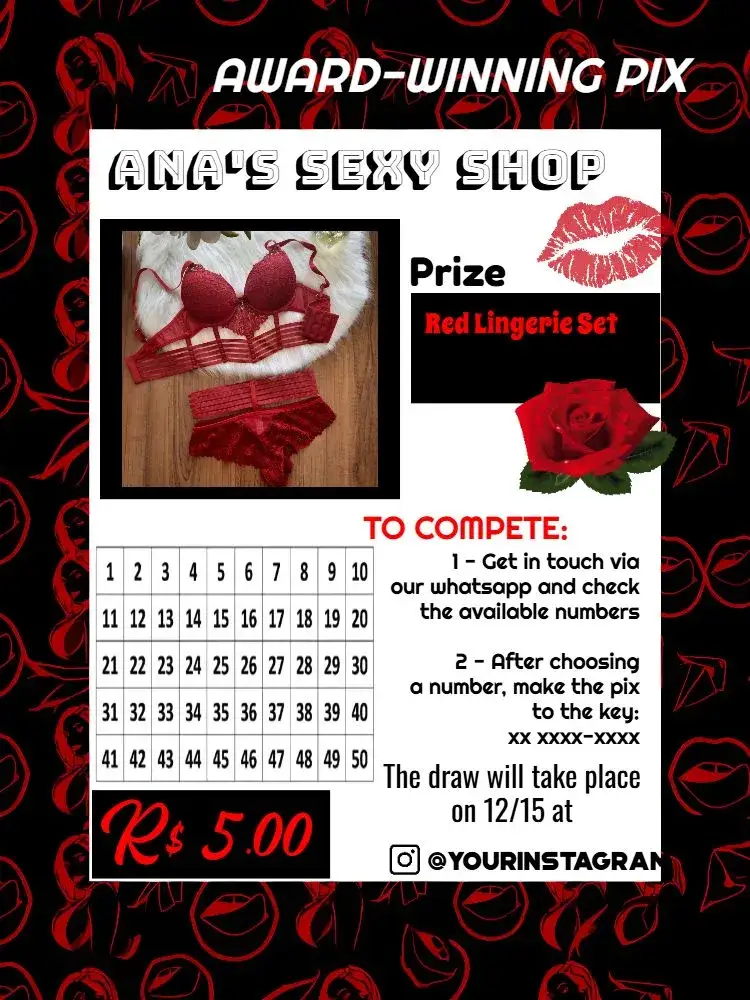 Invitation Prize-winning Lingerie Mouth Pix – Tickets theme modern, elegant, feminine, colorful, fun, bold