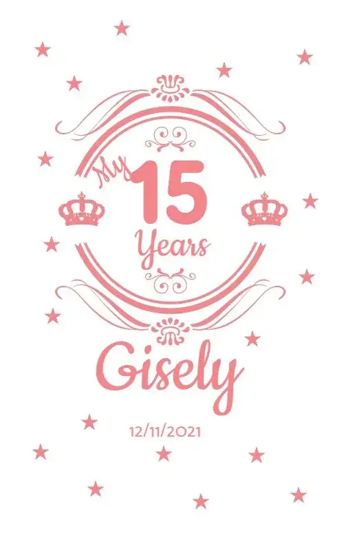 Invitation Art For Cup 15 Years Digital – Sweet 15 theme pink, modern, elegant, crown, star, sophisticated party