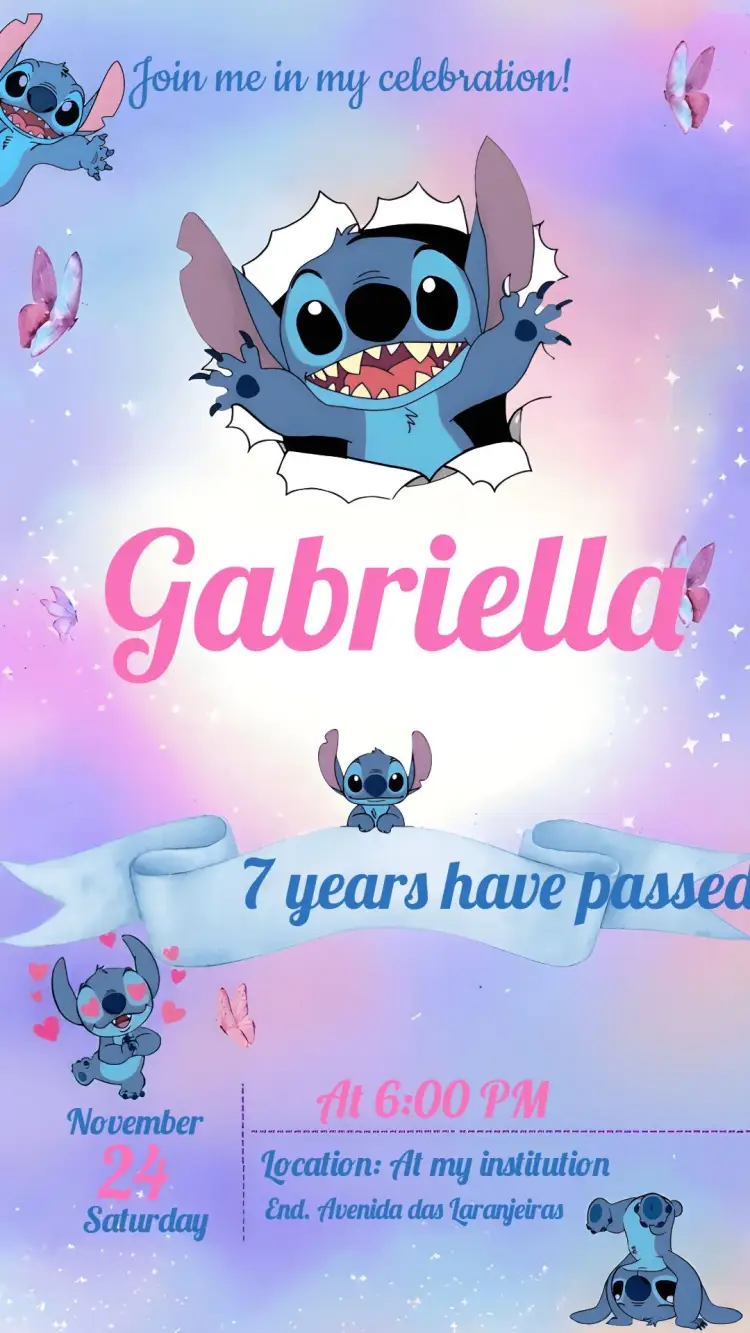 Stitch Drawing invitation