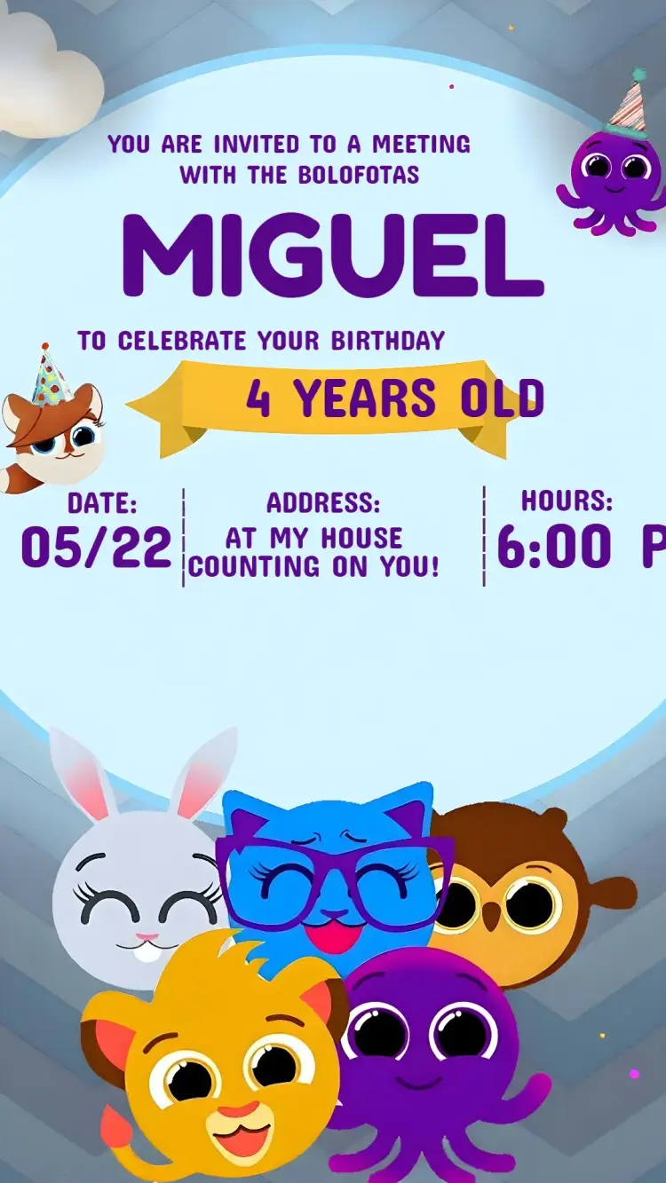 Cute Purple Cakes invitation