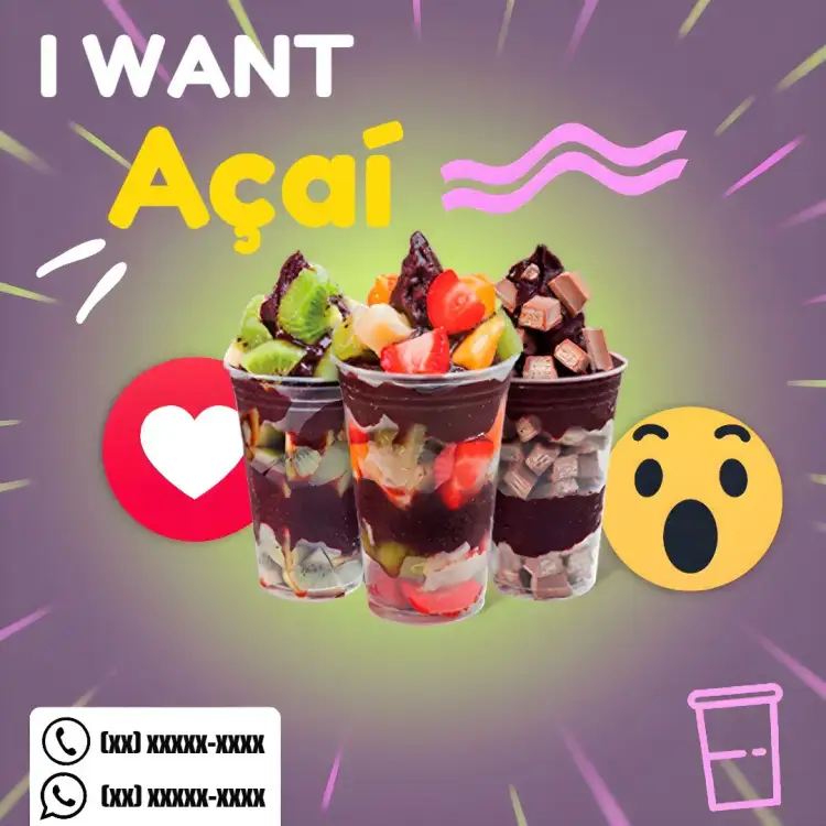 Invitation Purple Açaí Promotion Post – Most searched for theme modern, vibrant, fun, tropical, youthful