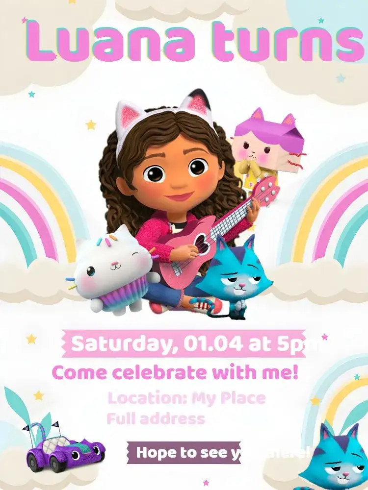 Invitation The Magical House of Gabby Rosa – Most searched for theme magical, colorful, childlike, fun-filled, themed