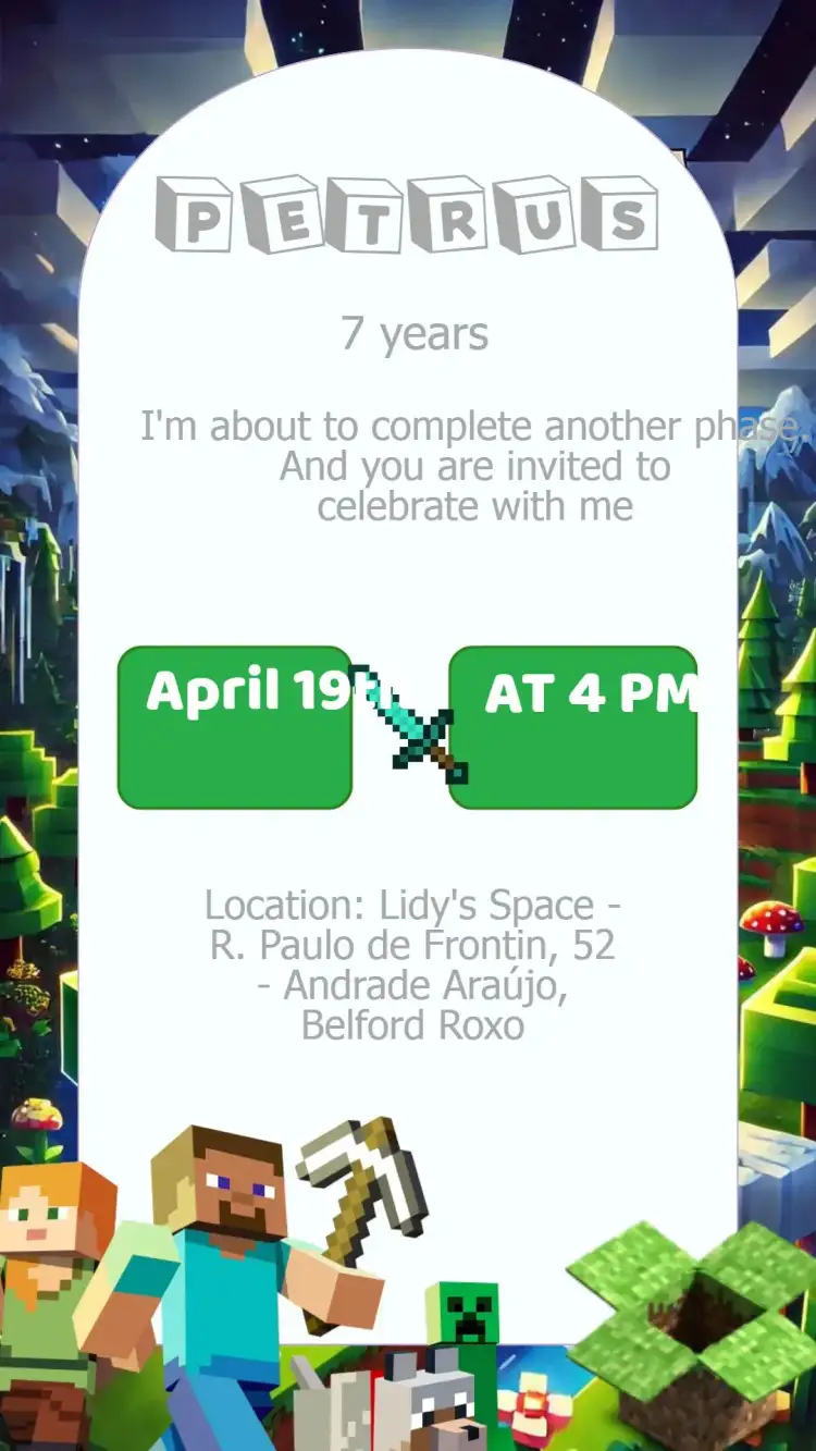 Minecraft Birthday Invitation