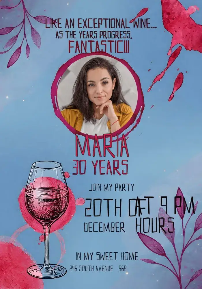 Invite Wine With Photo Label editable and customizable