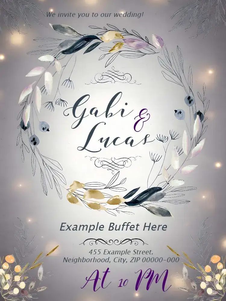 Invitation Golden Foliage Wedding – Wedding theme foliage, golden, rustic, elegant, natural