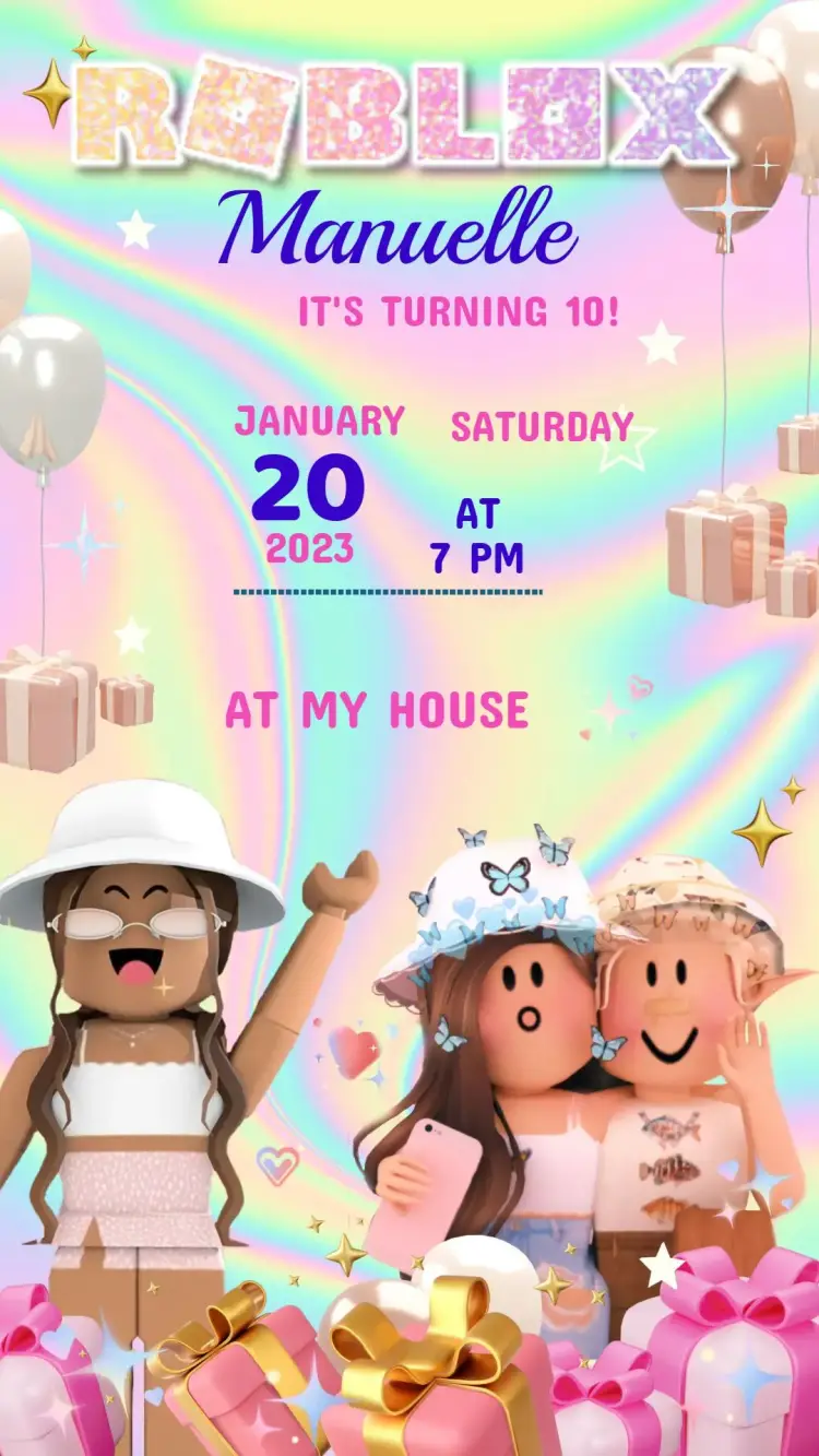 Roblox Birthday Invitation