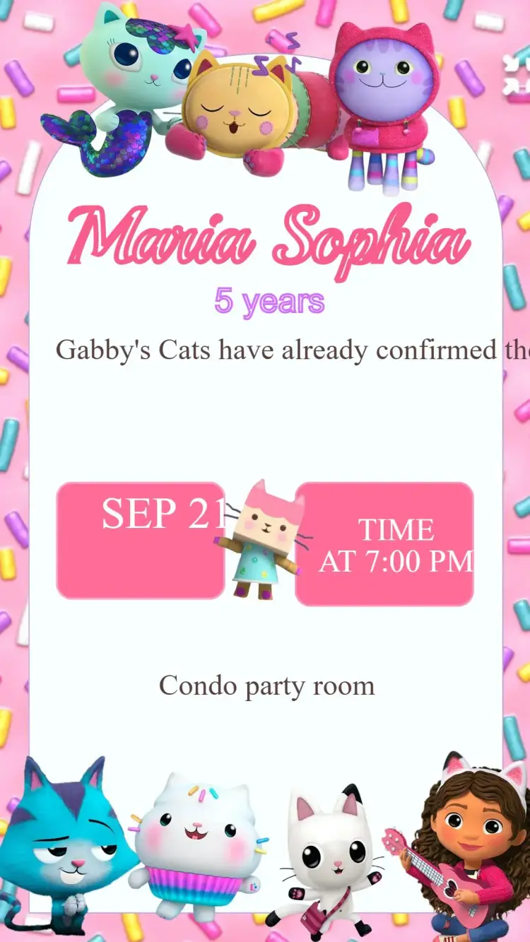 Gabby's Magic House Birthday Invitation