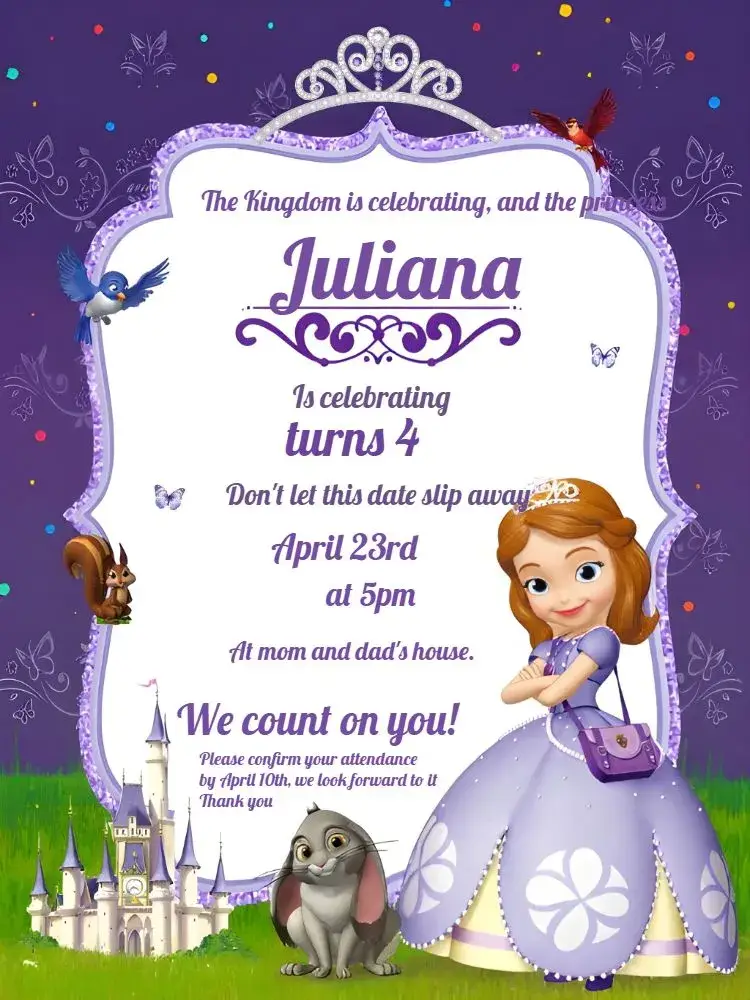 Princess Sofia Girl invitation