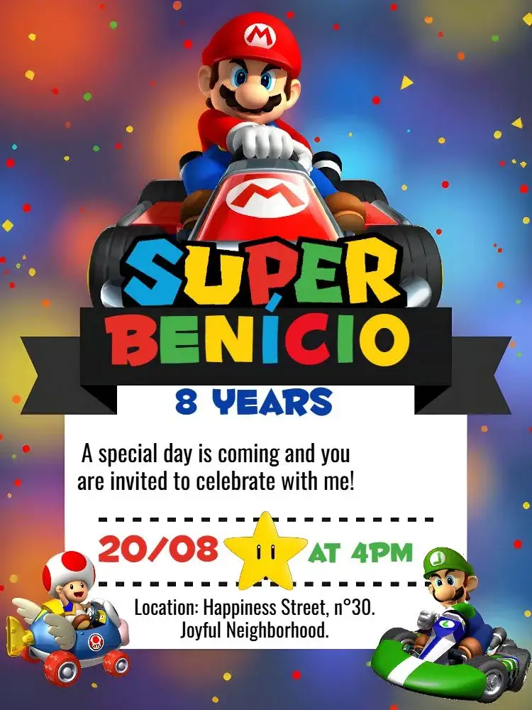 Super Mario Kart Game invitation