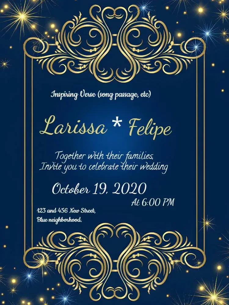 Modern Arabesque Wedding invitation