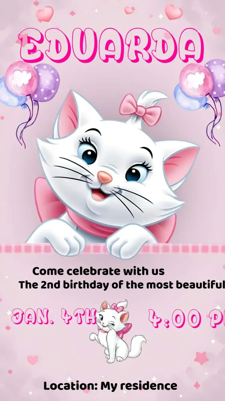 Marie Kitty Kids invitation