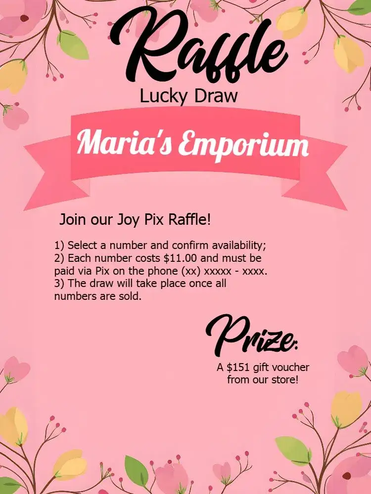 Invitation Raffle Pix Of Lucky Pink Floral – Tickets theme floral, pink, delicate, modern, elegant, colorful