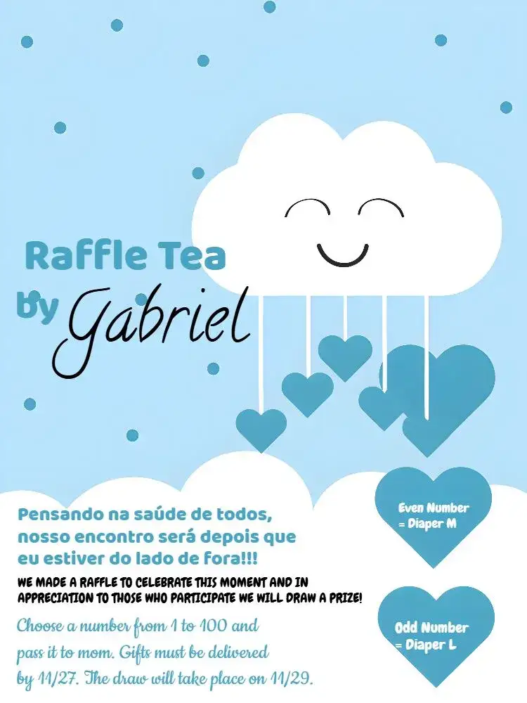 Invitation Black Love Rain Raffle Tea – Raffle Tea theme modern, minimalist, clouds, black and white, love, childish