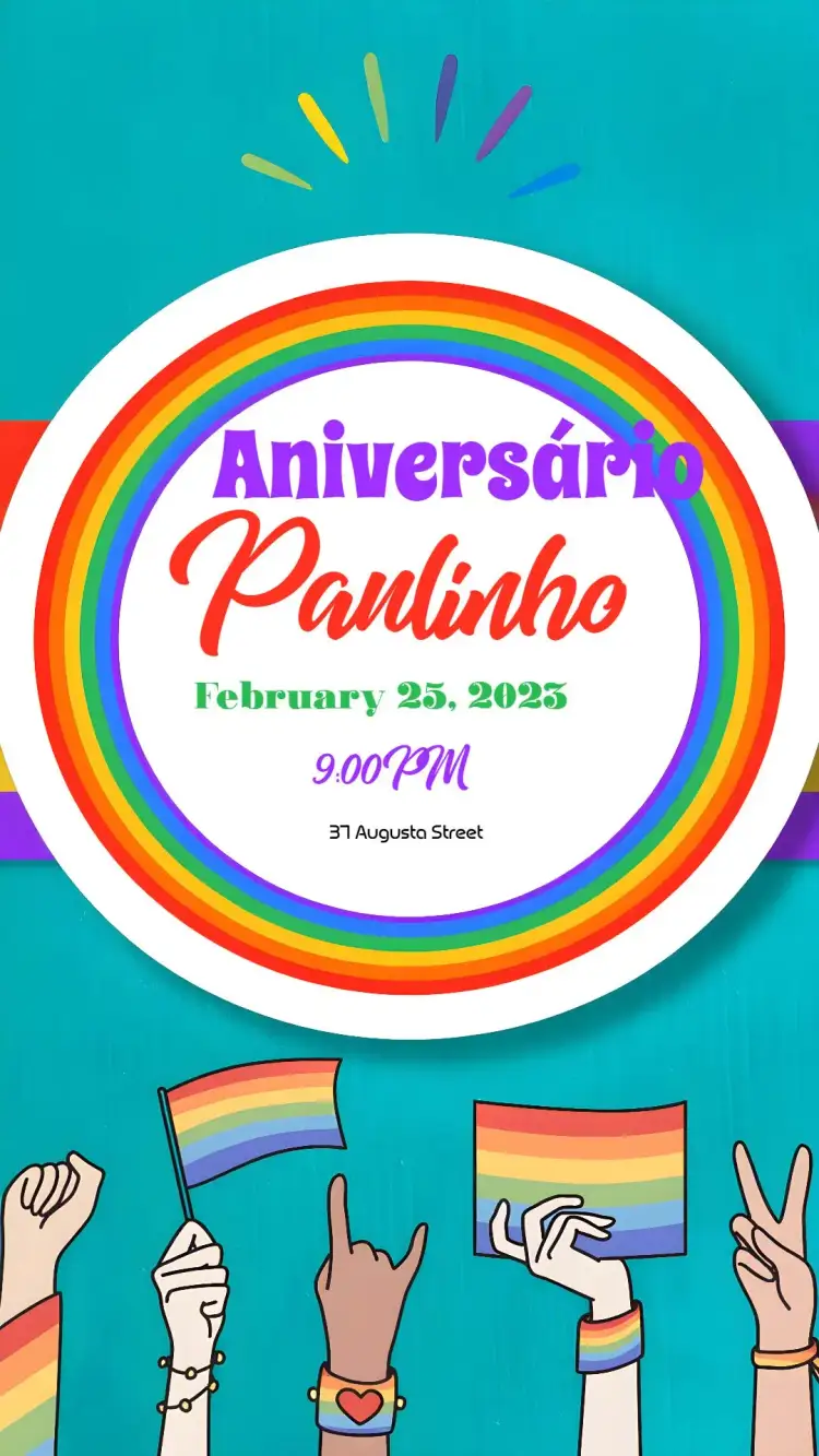 Invitation Lgbtqia+ Digital – Commemorative Dates theme colorful, modern, rainbow, diversity, vibrant, cheerful