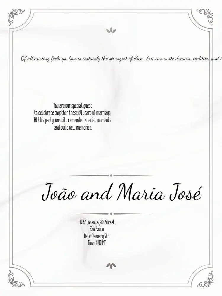 Diamond Arabesque Anniversary invitation