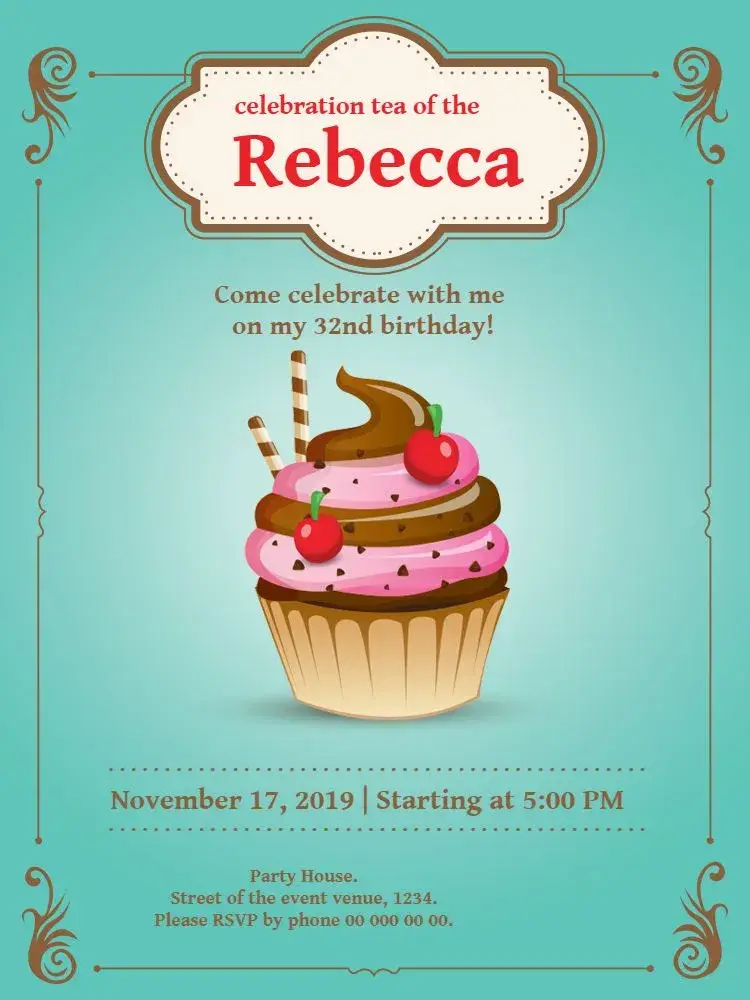 Custom Cupcake invitation