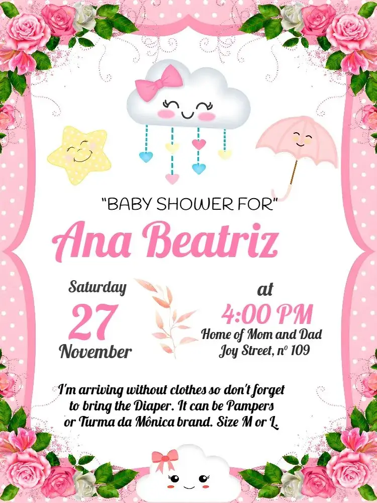 Baby Shower Rain of Love Twinkle invitation