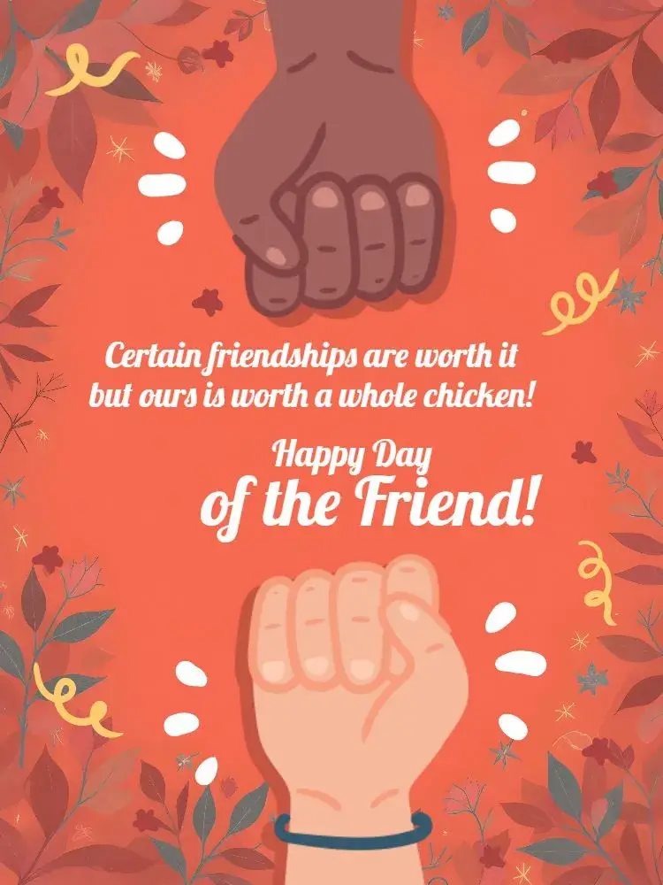 Orange Friends Day Card invitation