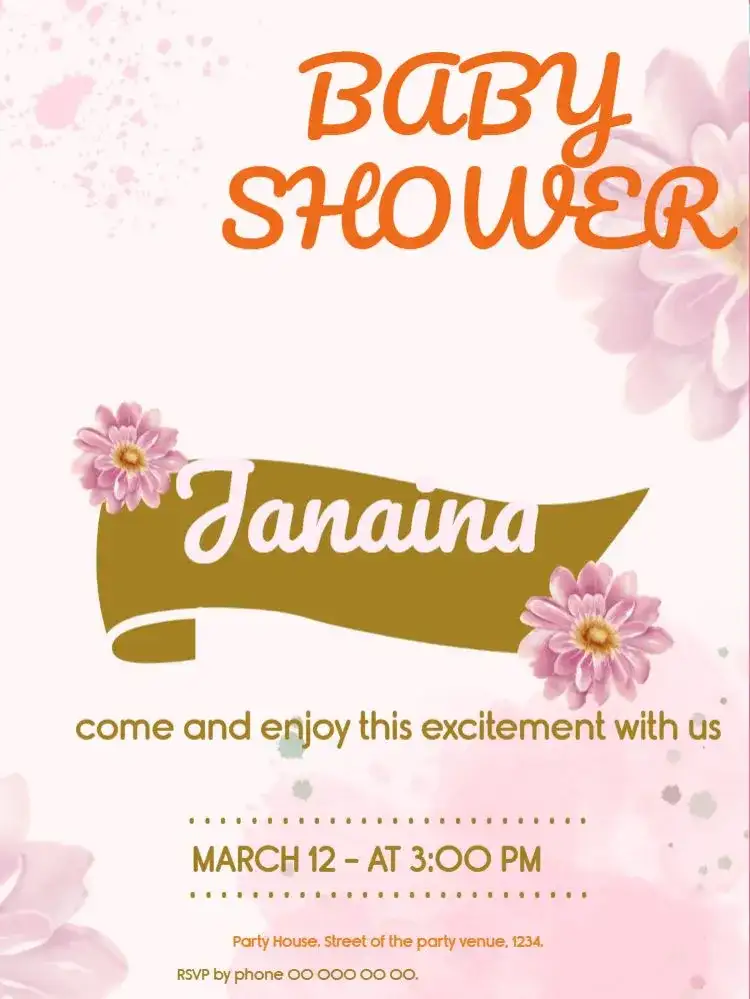 Pink Flowers Baby Shower Online