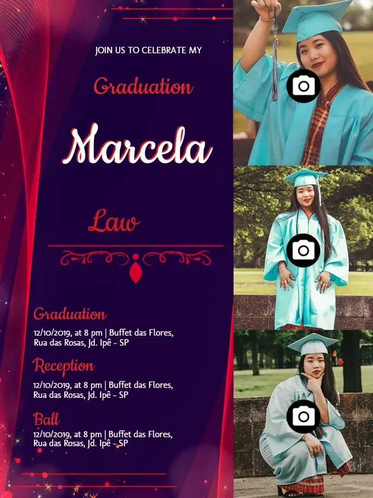 Law Graduation With Red Photos invitation