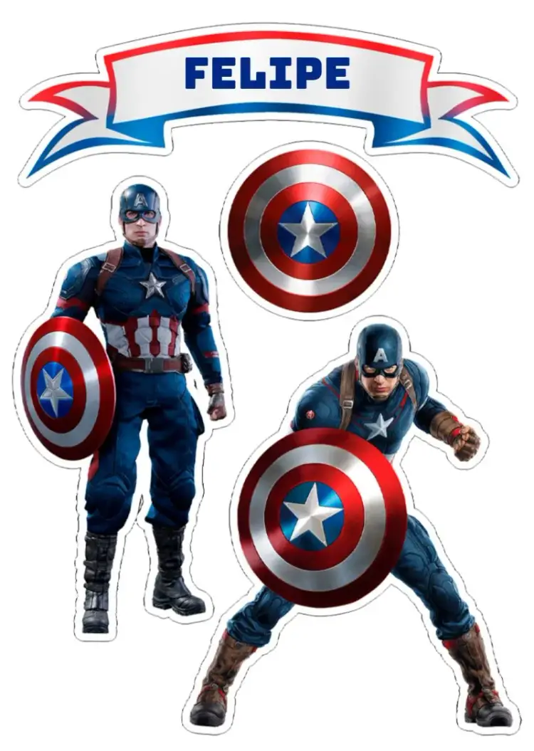 Captain America Cake Topper invitation