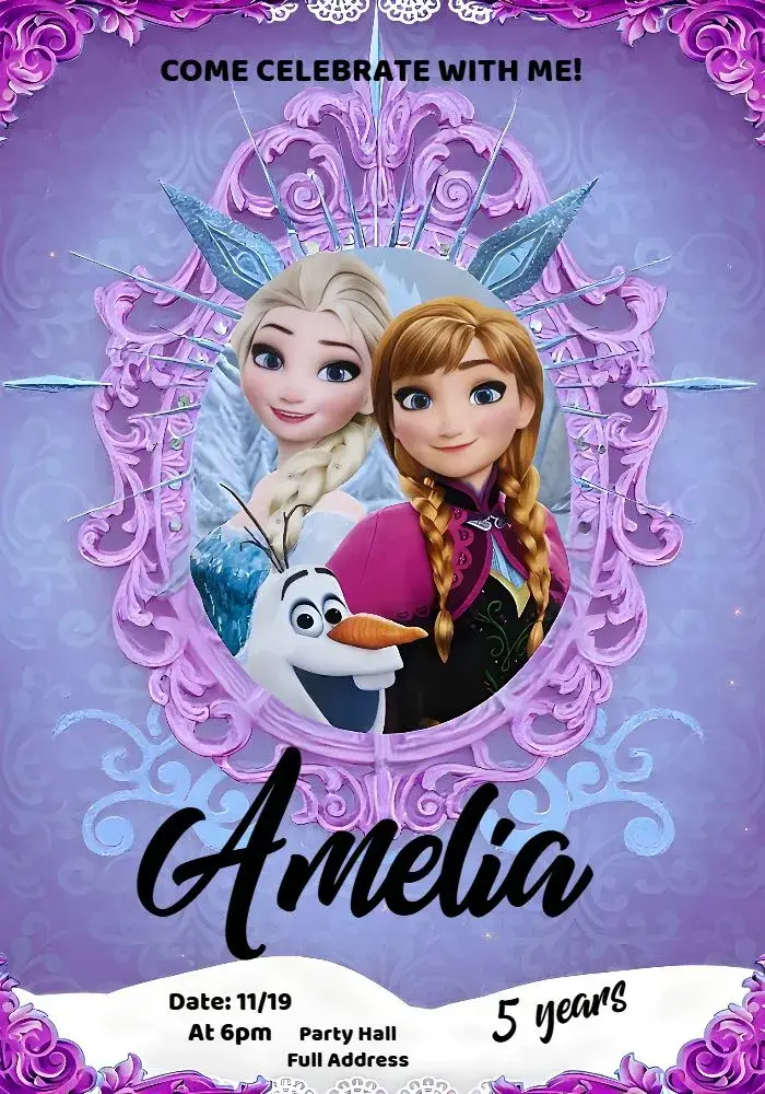 Pink Frozen invitation